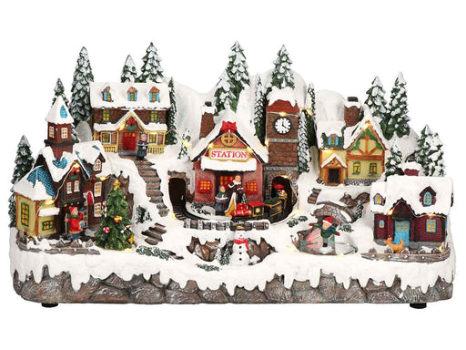 VILLAGE XMAS TRAIN ANIMATED MULTICOLOR-ADAPTER INCL.-LED-43X20X24