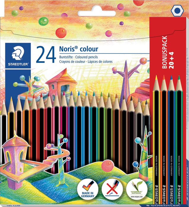 Crayons de couleur Noris - set 20 + 4 gratuits