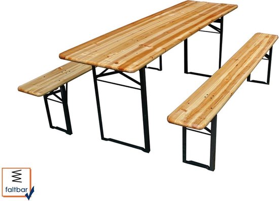 TAFEL M/2ZITBANKEN 200X60X76CM