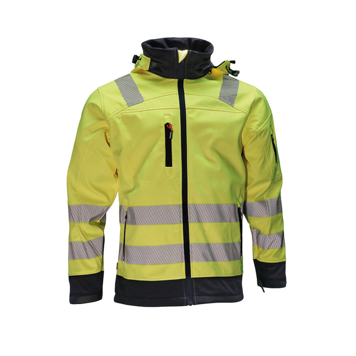 GREGOR HIGH VIZ SOFTSHELL JAS GEEL/MARINE S