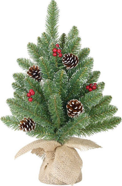 Creston kerstboom w-burlap bes groen frosted TIPS 42 - h45xd