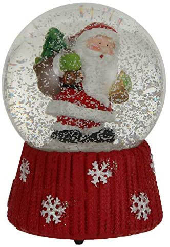 Waterbal kerstman rood - h16xd10cm
