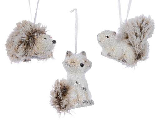 dier terracotta hang 3ass with artificial fur hedgehog - fox - sq