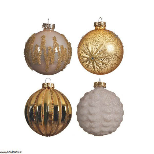 goud/kleur(en)-kerstbal glas deco gl-mat 3ass pearl enamel w gold