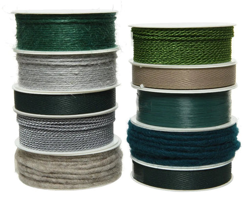 RIBBON POLYESTER SUSTAINABLE 10ASS GREEN/COLOUR(S) L400.00-W0.50-