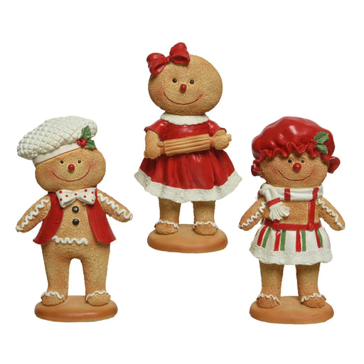 GINGERBREAD POLYRESIN GINGERBREAD 3ASS ASSORTED L5.50-W8.50-H16.0