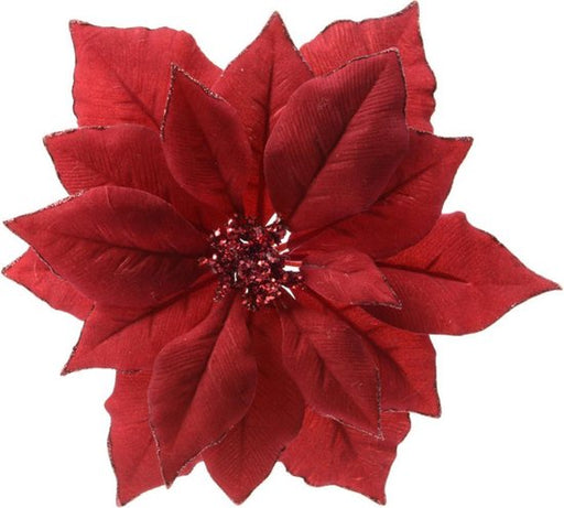 POINSETTIA OP CLIP POLYESTER L24.00-W24.00-H7.00CM ROOD