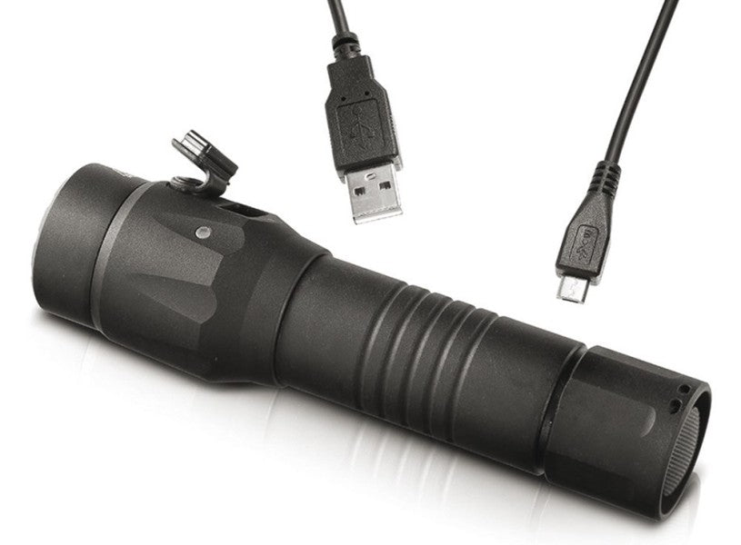 TACTISCHE LED T-1000 ZAKLAMP USB OPLAADBAAR