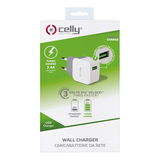 CELLY THUISLADER 1 USB 2.4A WIT