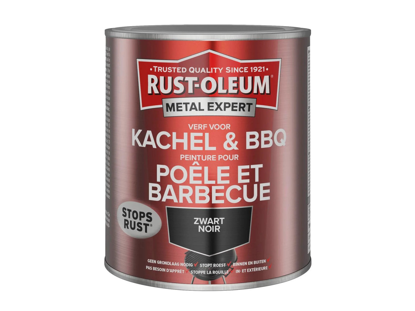 RUST-OLEUM METAL EXPERT&#174;  KACHEL &#38; BBQ-VERF - ZWART - 750ML