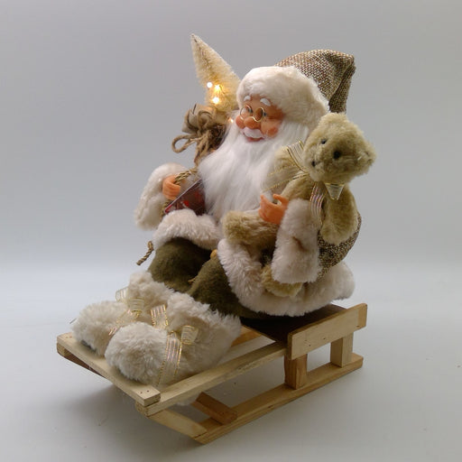 Santa sleigh Beige Camel-B/O-LED-30*23*33