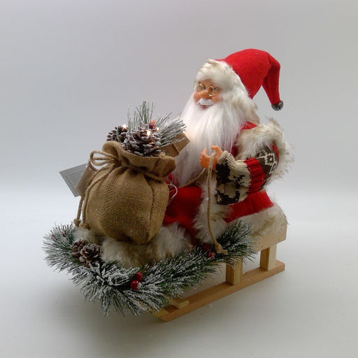 Santa sleigh Red Sweater -B/O-LED-30*23*33
