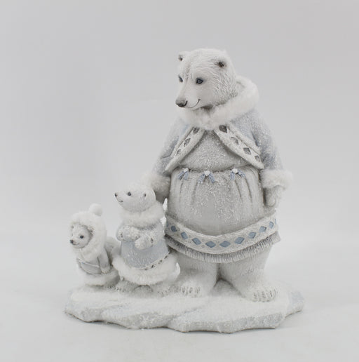 Poly bear with kids Blue-23.6*13.5*25.5
