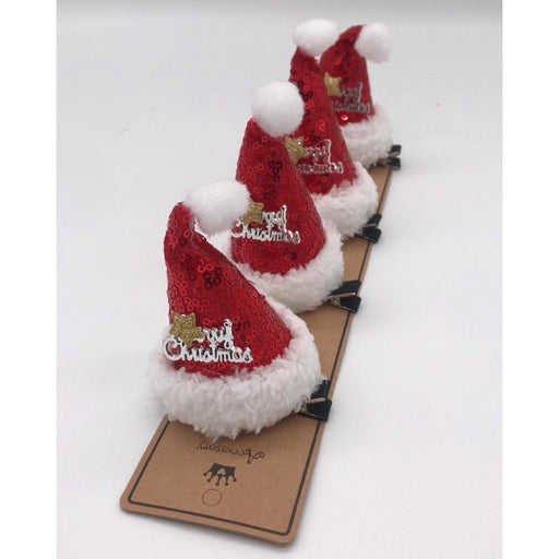 Hairclip christmas hat merry xmas red-6.5*6*9