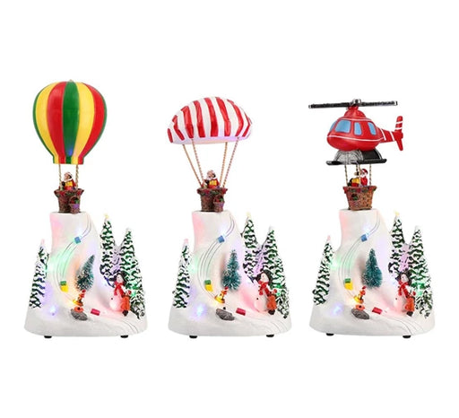 HELICOPTER PARACHUTE HOT BALL ANIMATED 3 ASS 17X14X35CM-LED-MULTI
