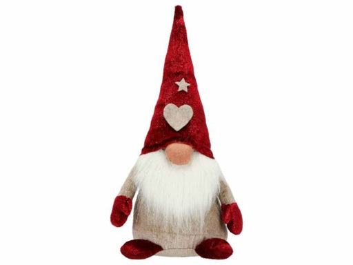 GNOME STANDING FABRIC 20X17X41CM--RED