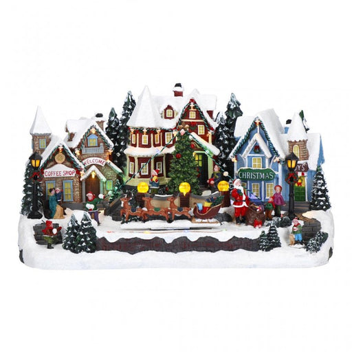 VILLAGE WITH RENDEER ANIMATED ADAPTOR-44X25,5X23CM-LED-MULTICOLOR